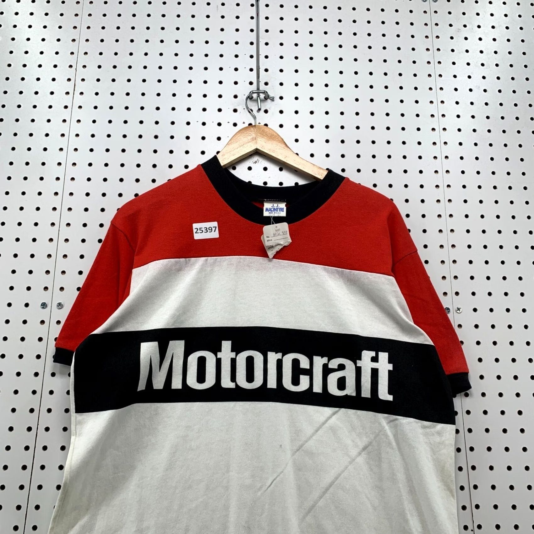 Vintage VINTAGE JJ Macintyre Shirt XL Red 80s Motocraft Single Stitch White Mens 22x29 Size US XL / EU 56 / 4 - 2 Thumbnail