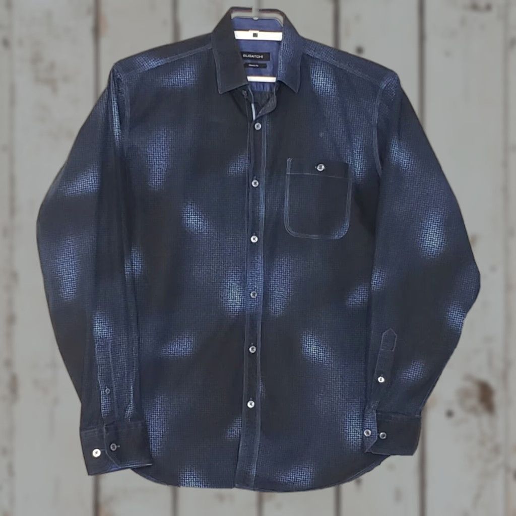 BUGATCHI Bugatchi Mens Button-Up Shirt L/S Blue Classic Fit Collared w/ Pocket, Medium Size US M / EU 48-50 / 2 - 1 Thumbnail
