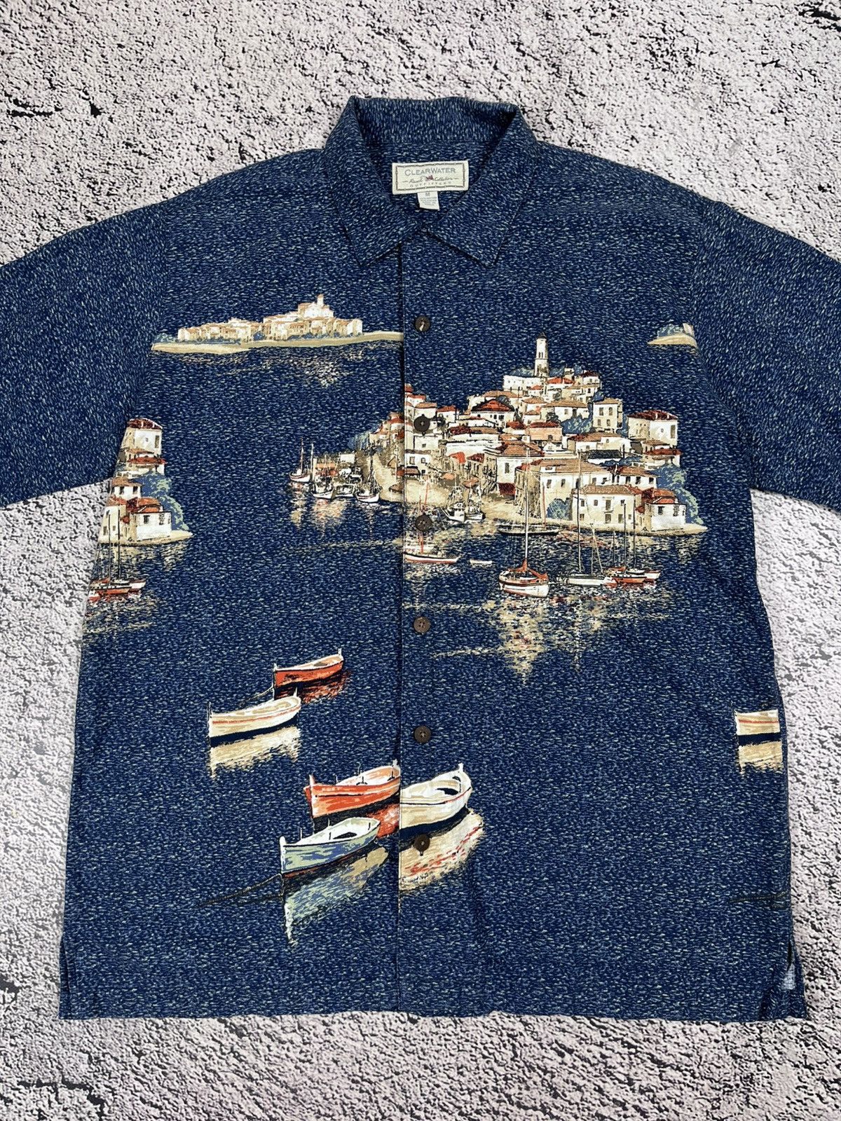 Japanese Brand Vintage Harbor Print Hawaiian Shirt Boats All Over Rayon M Size US M / EU 48-50 / 2 - 4 Thumbnail