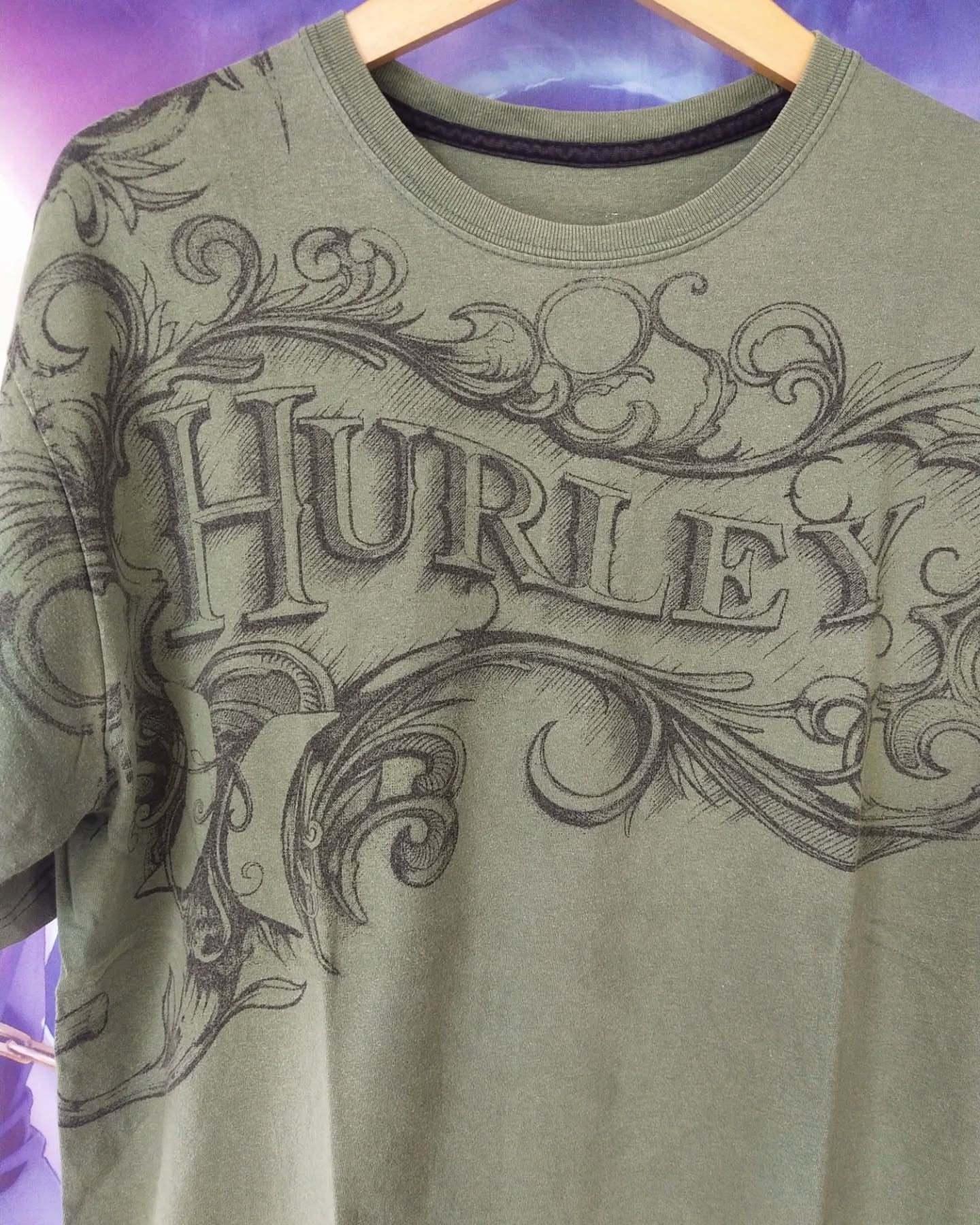 Hurley Hurley Spellout Floral Graphic Green Tees Size US L / EU 52-54 / 3 - 2 Thumbnail