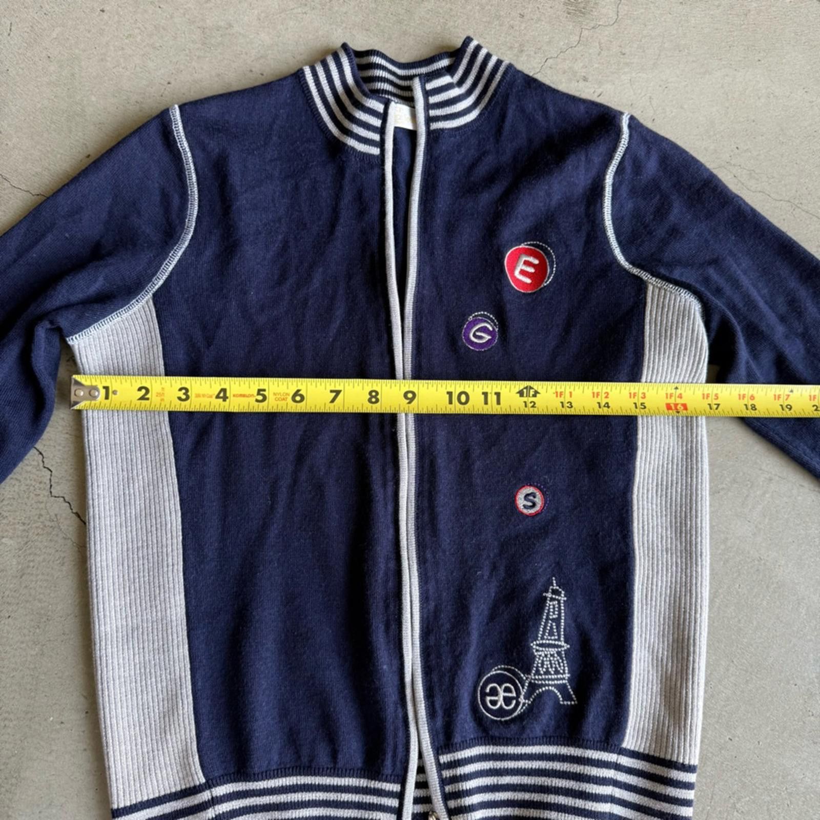Other Elegance Sports / Golf Zip Sweater / Navy Silver Size S / US 4 / IT 40 - 6 Thumbnail