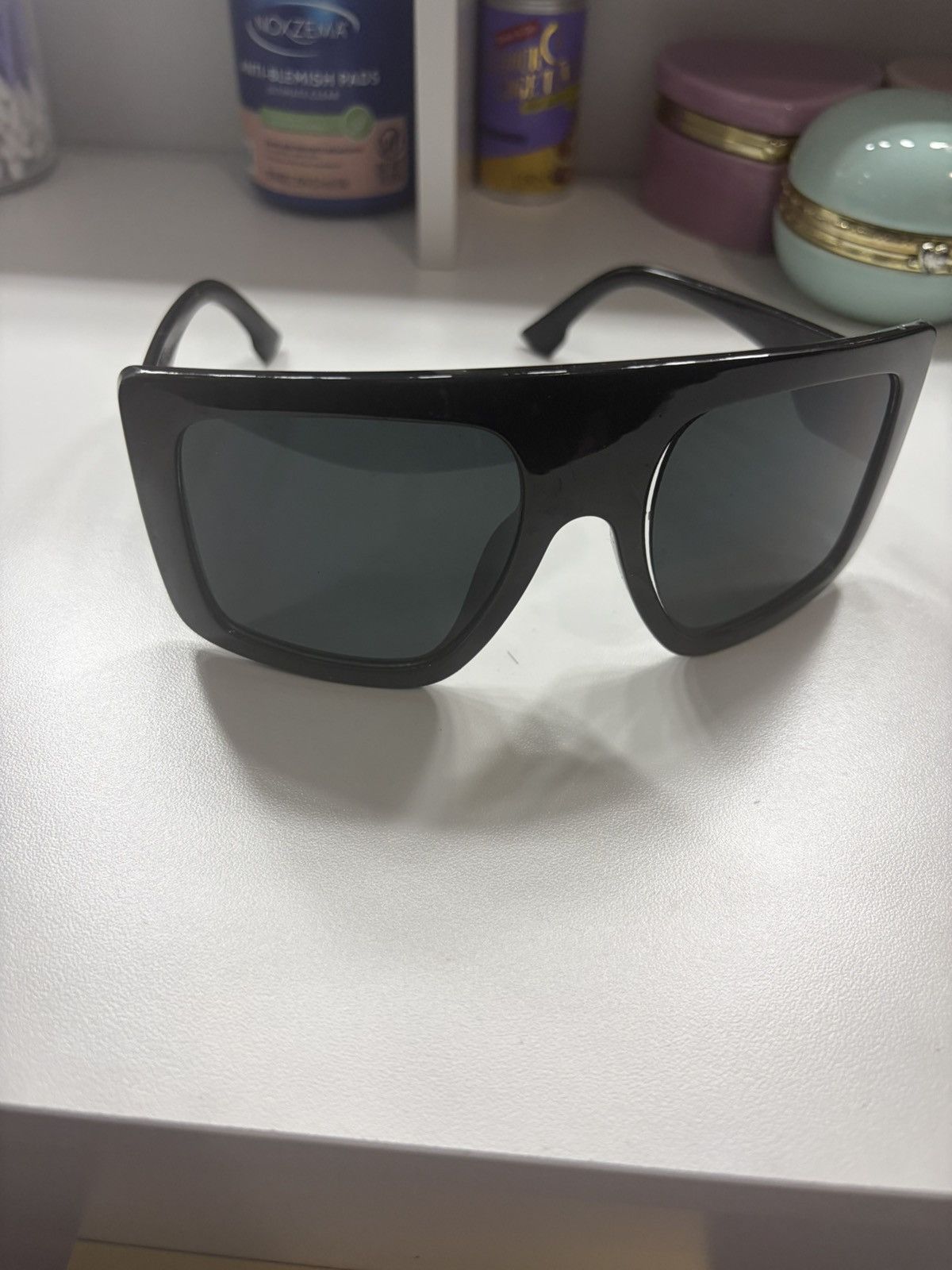 Shein Black Square Sunglasses with Black Lense Size ONE SIZE - 1 Thumbnail