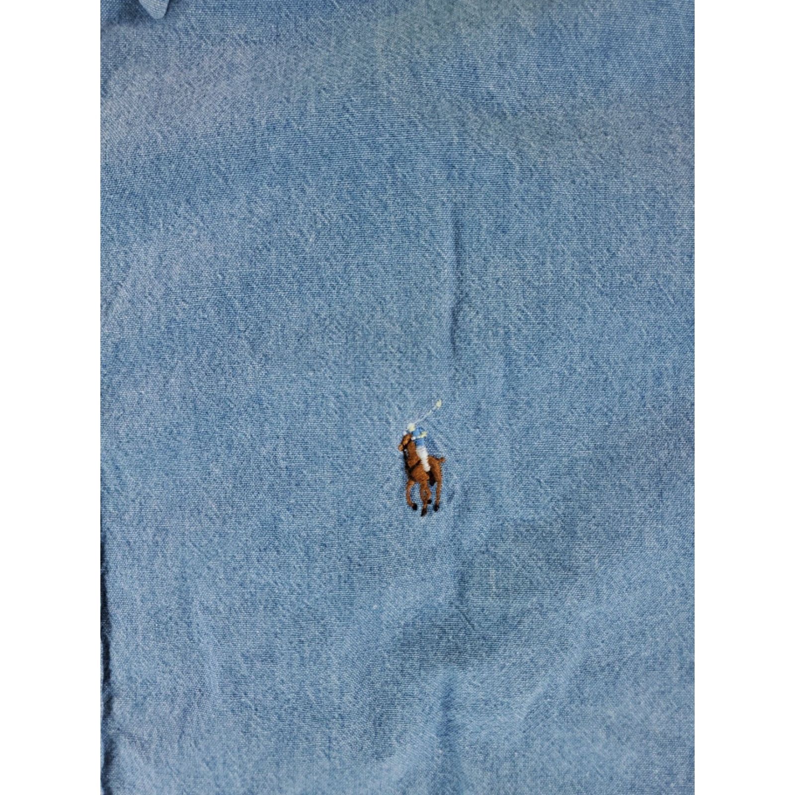 Ralph Lauren Ralph Lauren Shirt Chambray Button Down Blue Flesh Pony Mens XL Blue Long Sleeve Regular Size XL Mens Size US XL / EU 56 / 4 - 2 Thumbnail