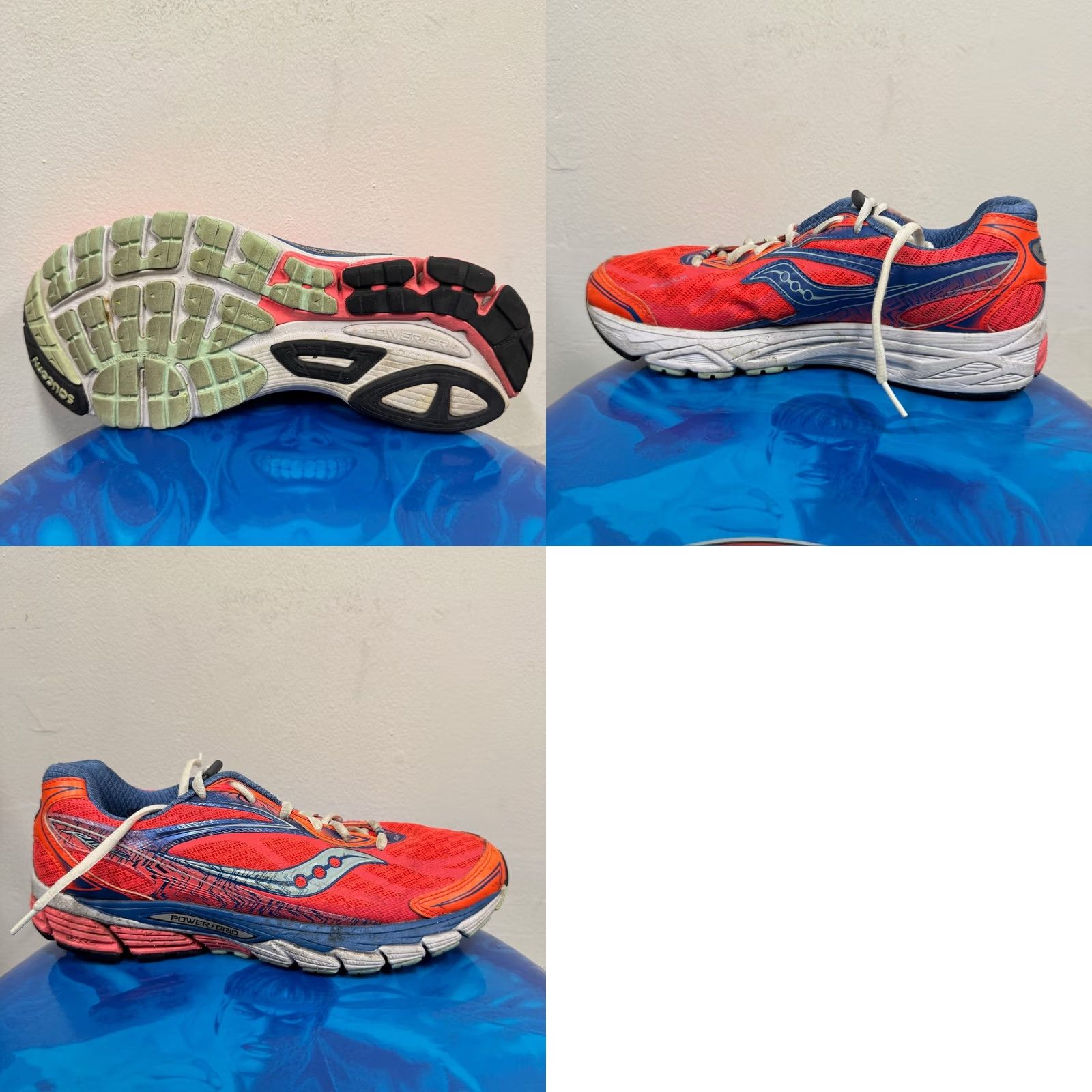 Saucony Saucony Ride 8 Women's 10.5 Running Worn Coral Blue Sea Power Grid Multicolor Womens, 10.5, Shoes, Worn, Saucony Ride 8, Running, Women Size US 11 / IT 41 - 8 Thumbnail