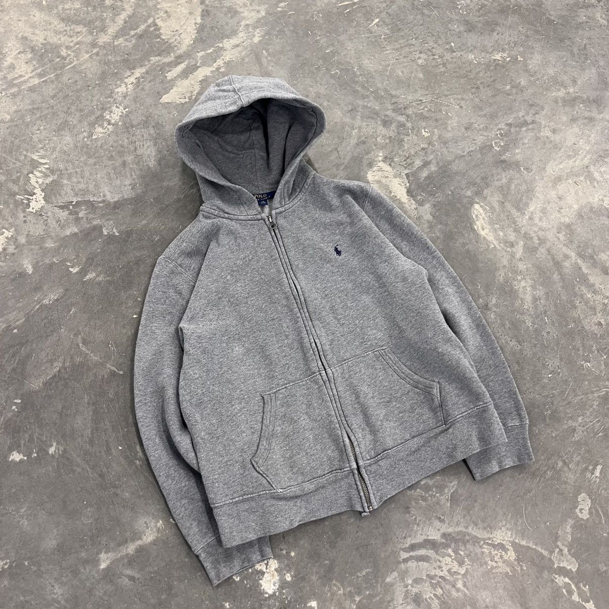Polo Ralph Lauren × RRL Ralph Lauren × Vintage Polo Ralph Lauren Gray Zip up heavy weight grey Boys Large Size M / US 6-8 / IT 42-44 - 1 Thumbnail