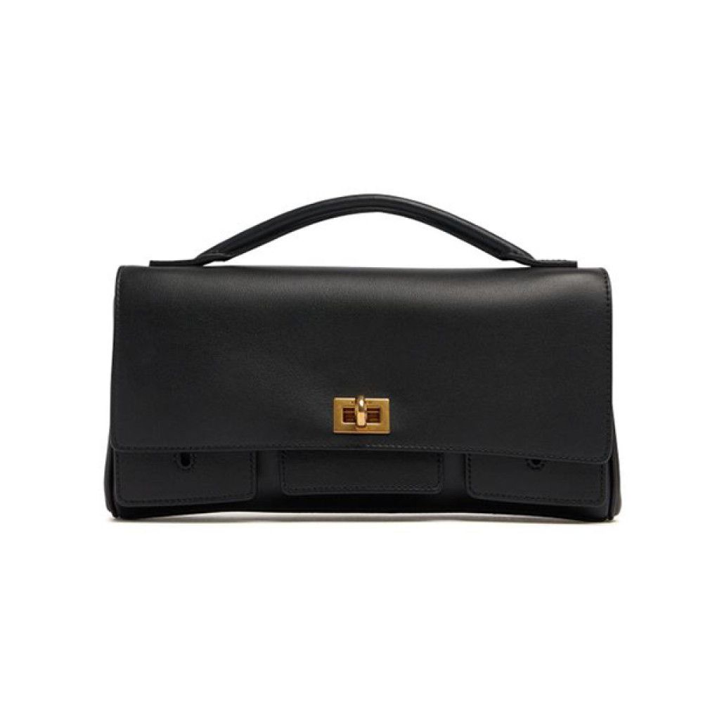 Balenciaga os11x0126 Size: OS / Bel Air Small Clutch on Strap in Black Size ONE SIZE - 1 Thumbnail