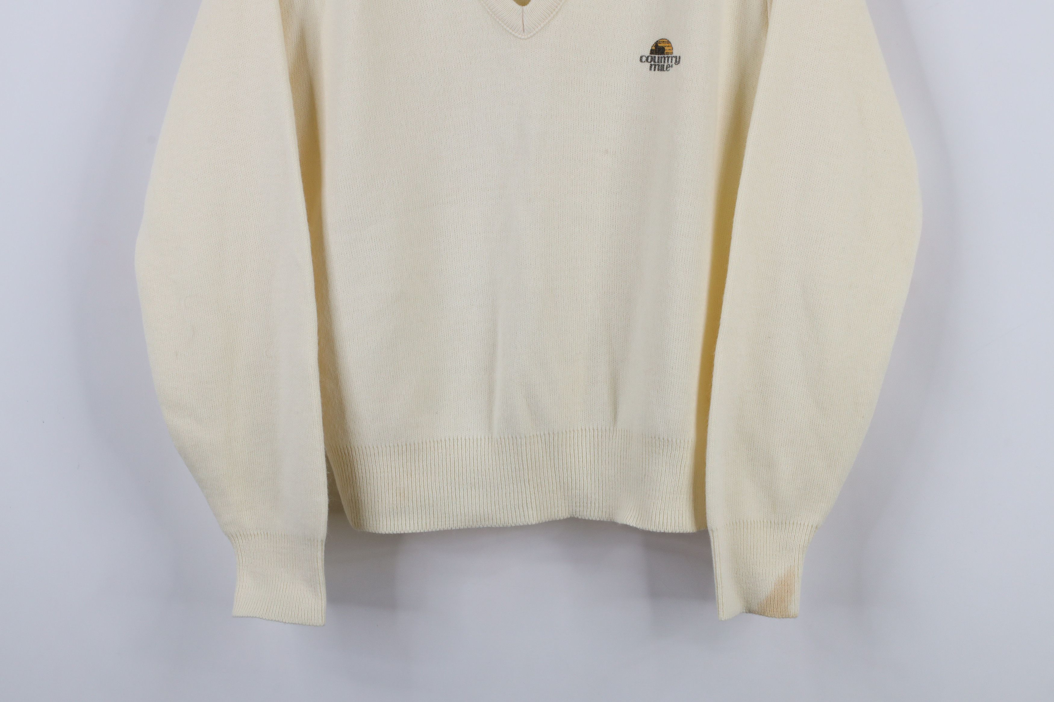 Vintage Vintage 70s Streetwear Feed Farmer Knit Sweater Cream USA Size L / US 10 / IT 46 - 3 Thumbnail