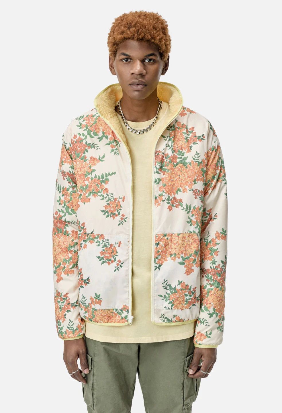 image of John Elliott - Reversible Polar Fleece Bougainvillea (3/l) in Yellow, Men's (Size Large)