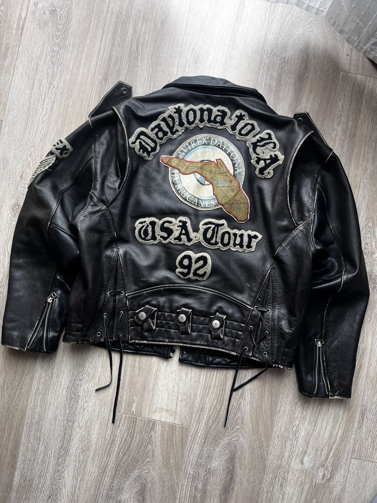 Avirex × Vintage Avirex Leather Jacket Daytona to LA tour 93