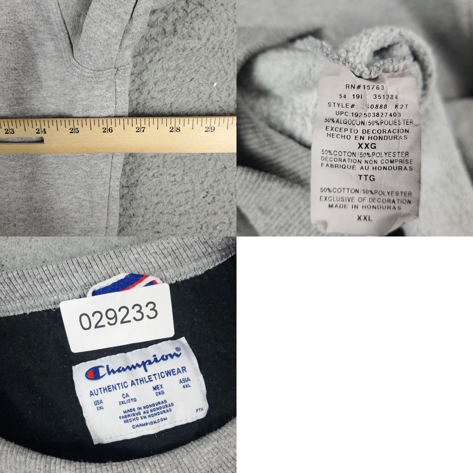 Champion VINTAGE Champion Sweater Pullover Mens 2XL Gray Casual Long Sleeve Knitted Sweatshirt Size US XXL / EU 58 / 5 - 8 Thumbnail