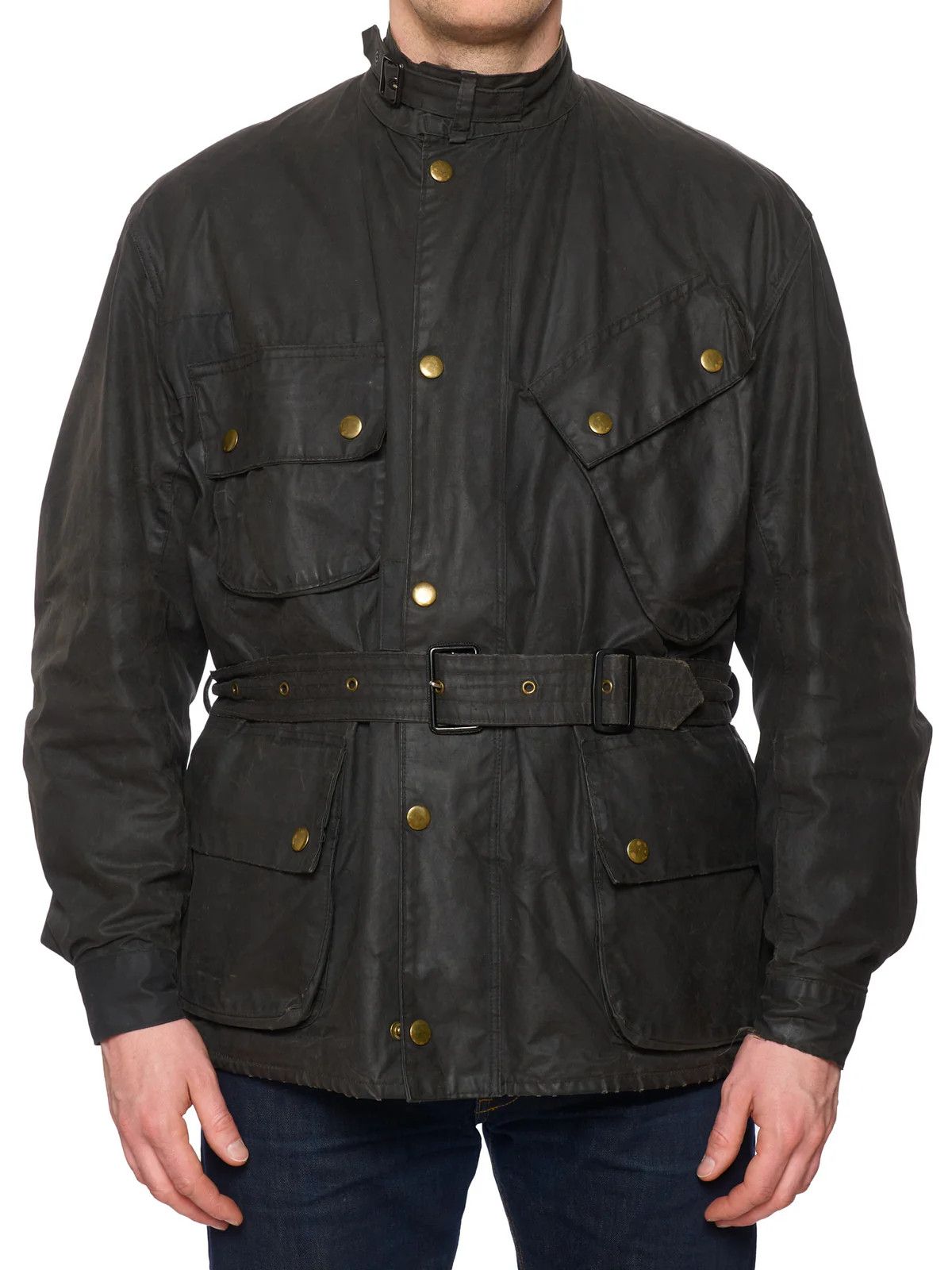 Barbour Vintage 1970's BARBOUR One Crest Black Motorcycle Wax Jacket Size US L / EU 52-54 / 3 - 2 Thumbnail