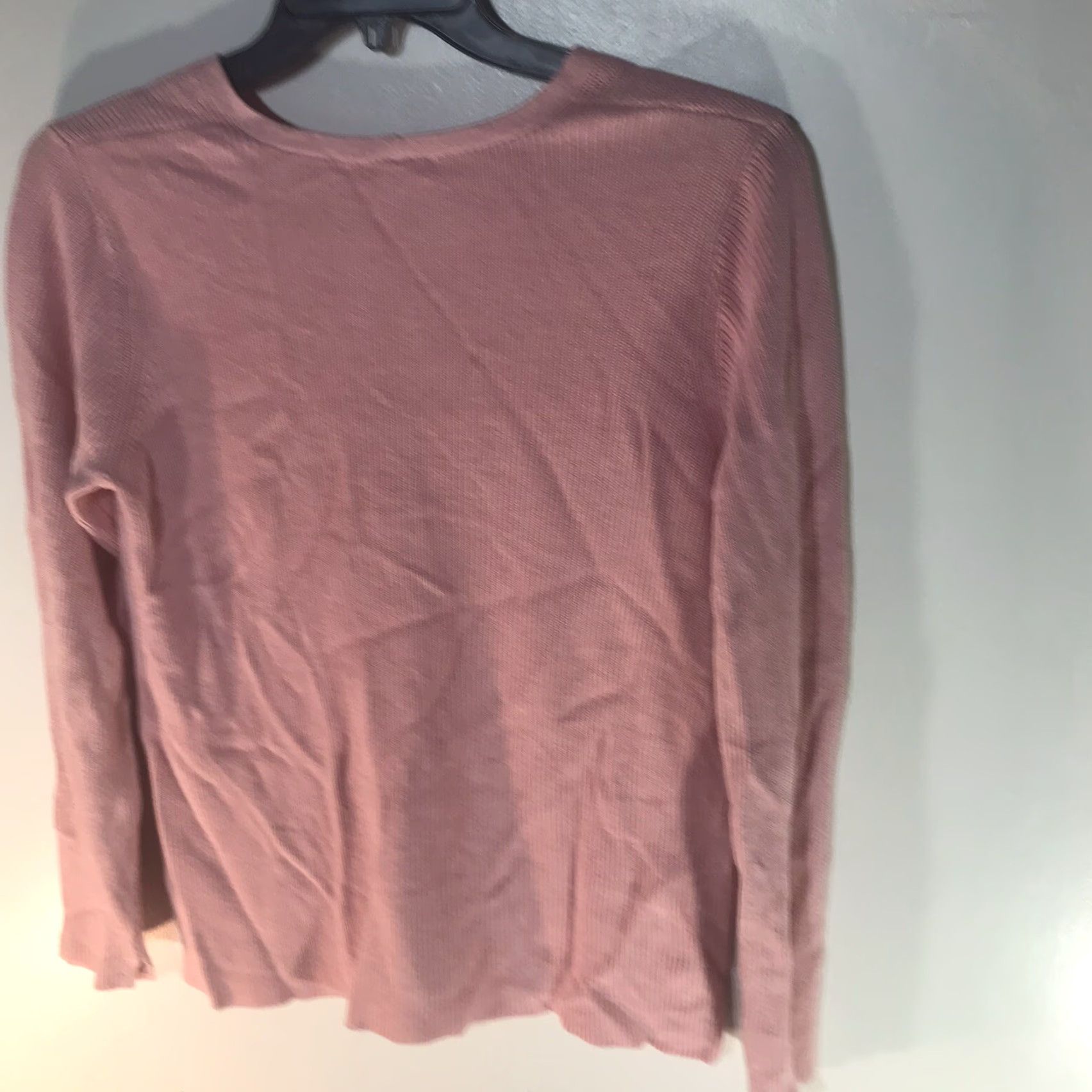 J. Jill J. Jill Pink Tight Knit V-Neck Sweater Women's Size S - Long Sleeve Casual Pullover Size S / US 4 / IT 40 - 2 Thumbnail