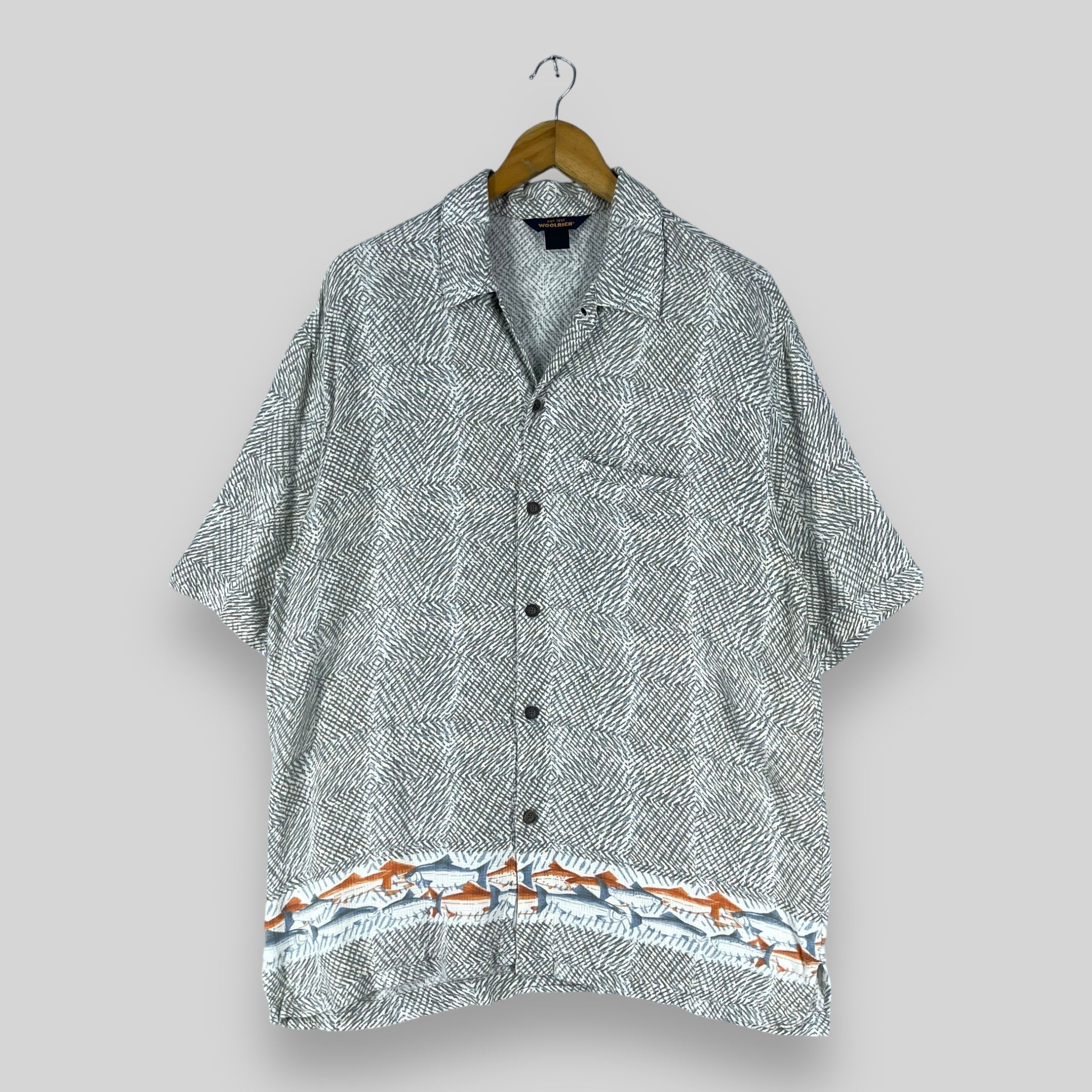 Vintage Vintage WOOLRICH Abstract Native Pattern Style Hawaii Shirt Size US L / EU 52-54 / 3 - 1 Thumbnail