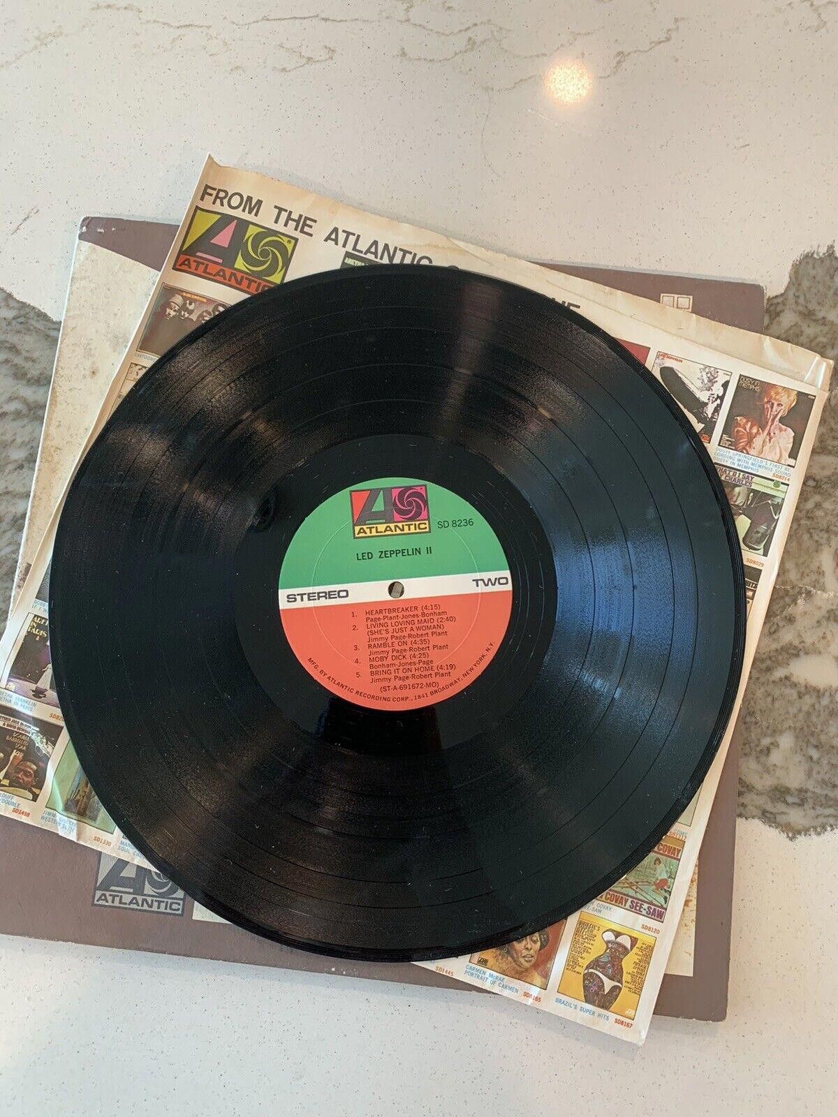 Designer LP Record 33 1/3 Led Zeppelin II #8236 Gold Award Sticker Size ONE SIZE - 6 Thumbnail