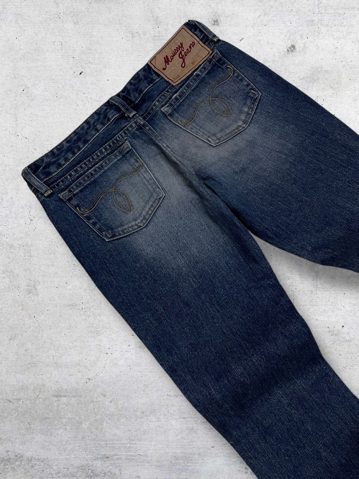 Tornado Mart VINTAGE MOUSSY JAPAN DESIGNER 90S FLARED RIPPED OG DENIM Size US 27 - 14 Thumbnail