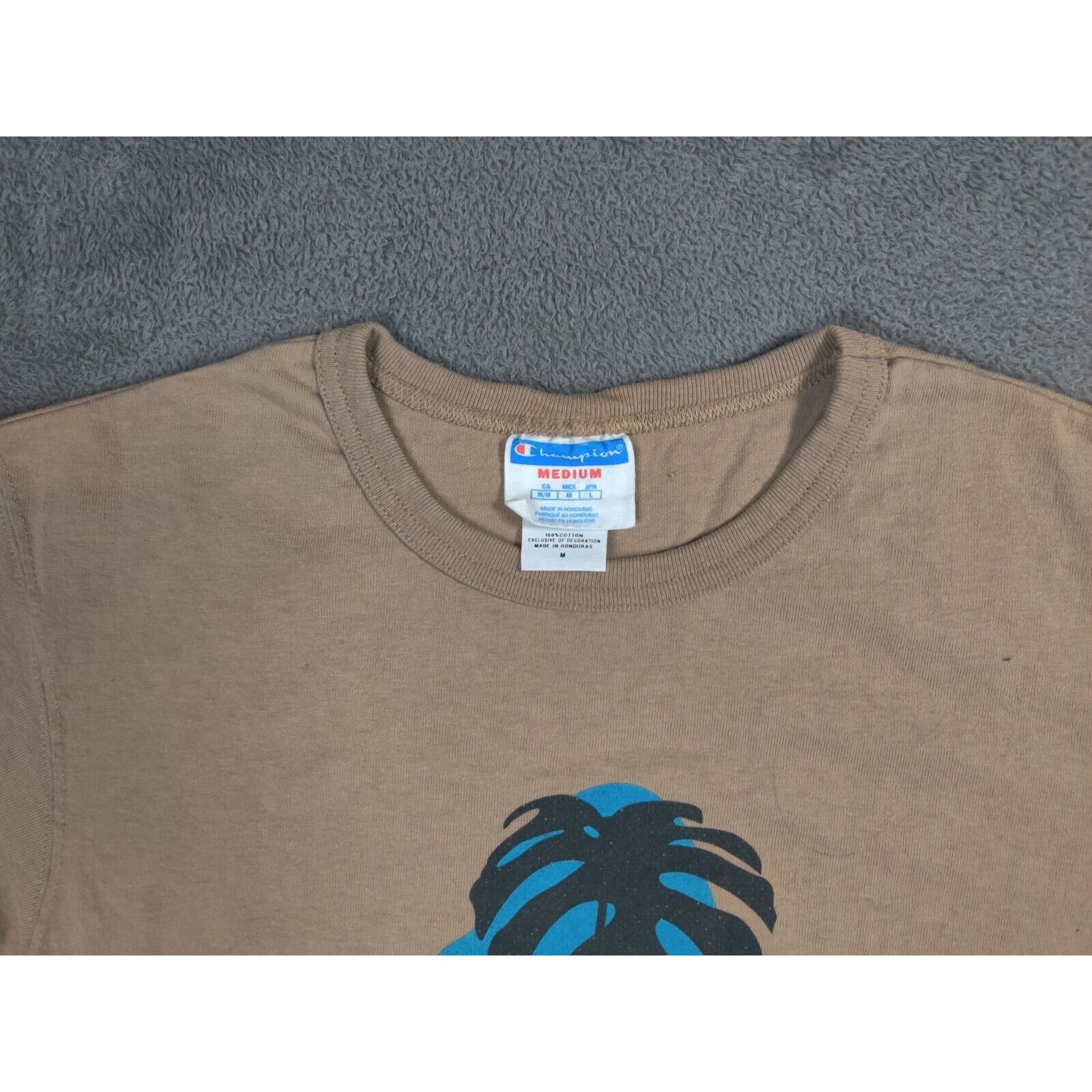 Champion Champion Shirt Adult Mens Medium Tan Floral Spell Out Logo Size US M / EU 48-50 / 2 - 11 Thumbnail
