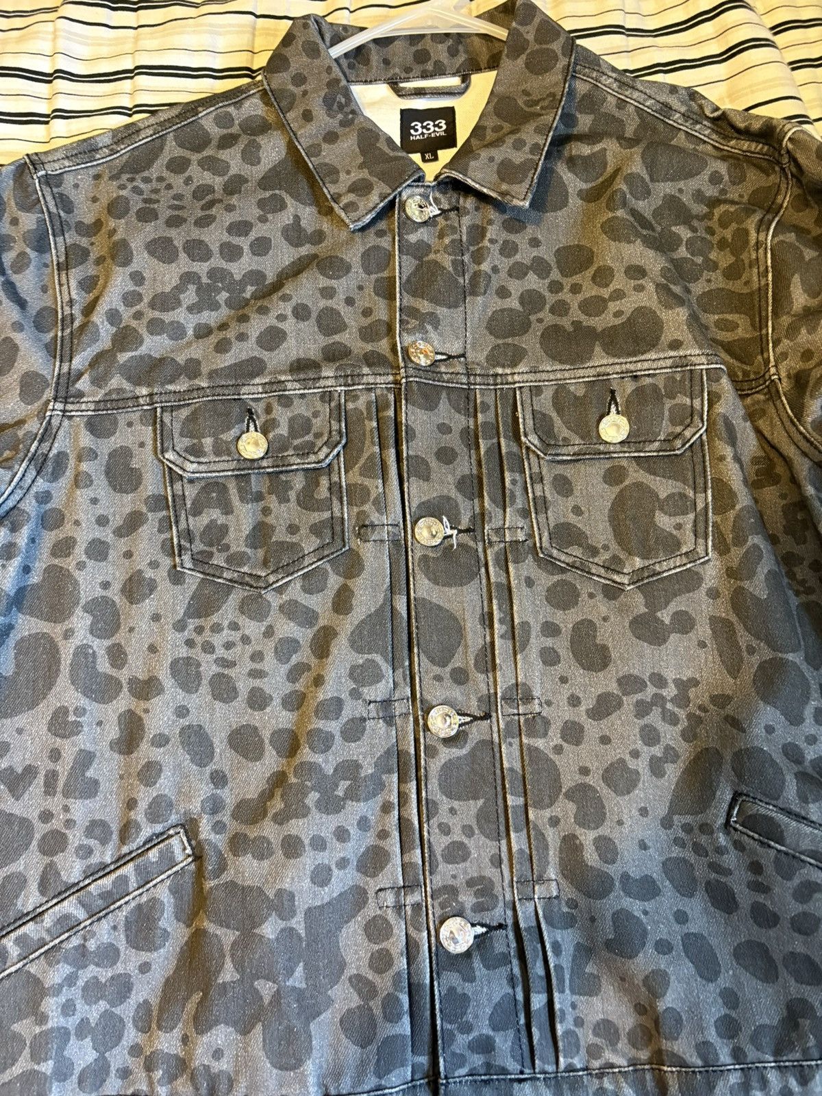 Half Evil HALF EVIL 333 CHETAH PRINT DENIM JACKET Size US XL / EU 56 / 4 - 6 Thumbnail
