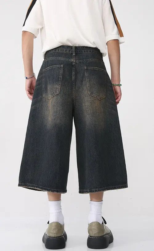 Other Loose wide-leg vintage distressed flared denim shorts Size US 32 / EU 48 - 6 Thumbnail