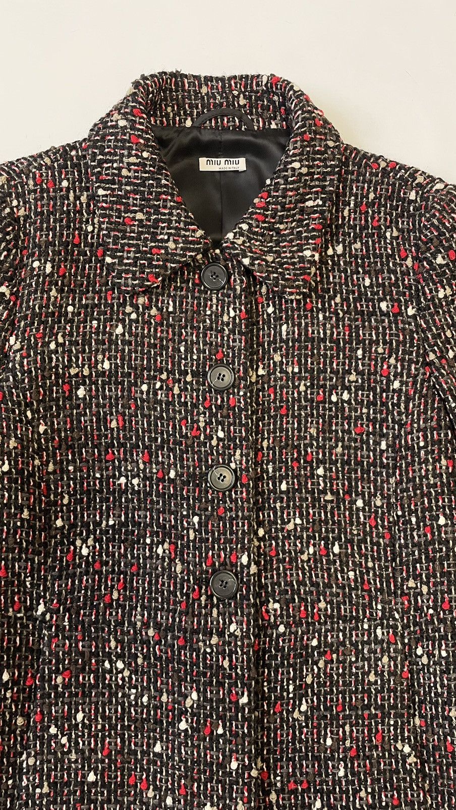 Prada A/W 18 ‘Punk Tweed Boucle’ Wool Overcoat Size S / US 4 / IT 40 - 3 Thumbnail
