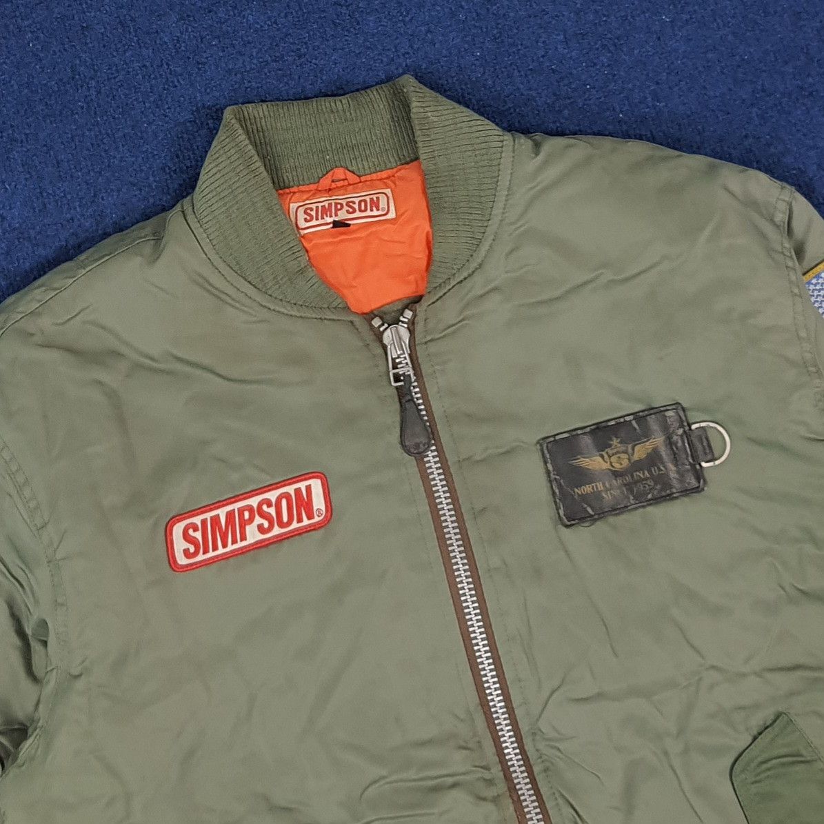 Vintage Vintage North Carolina SIMPSON USA Bomber Jacket Size US L / EU 52-54 / 3 - 4 Thumbnail