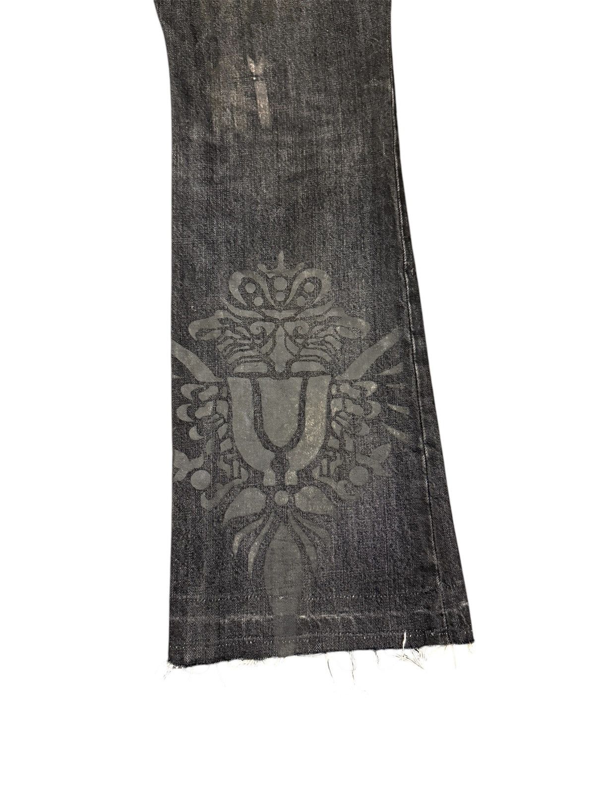If Six Was Nine × Le Grande Bleu (L.G.B.) Very Rare Schorl Distressed Flare Printed Jeans Size US 32 / EU 48 - 9 Thumbnail