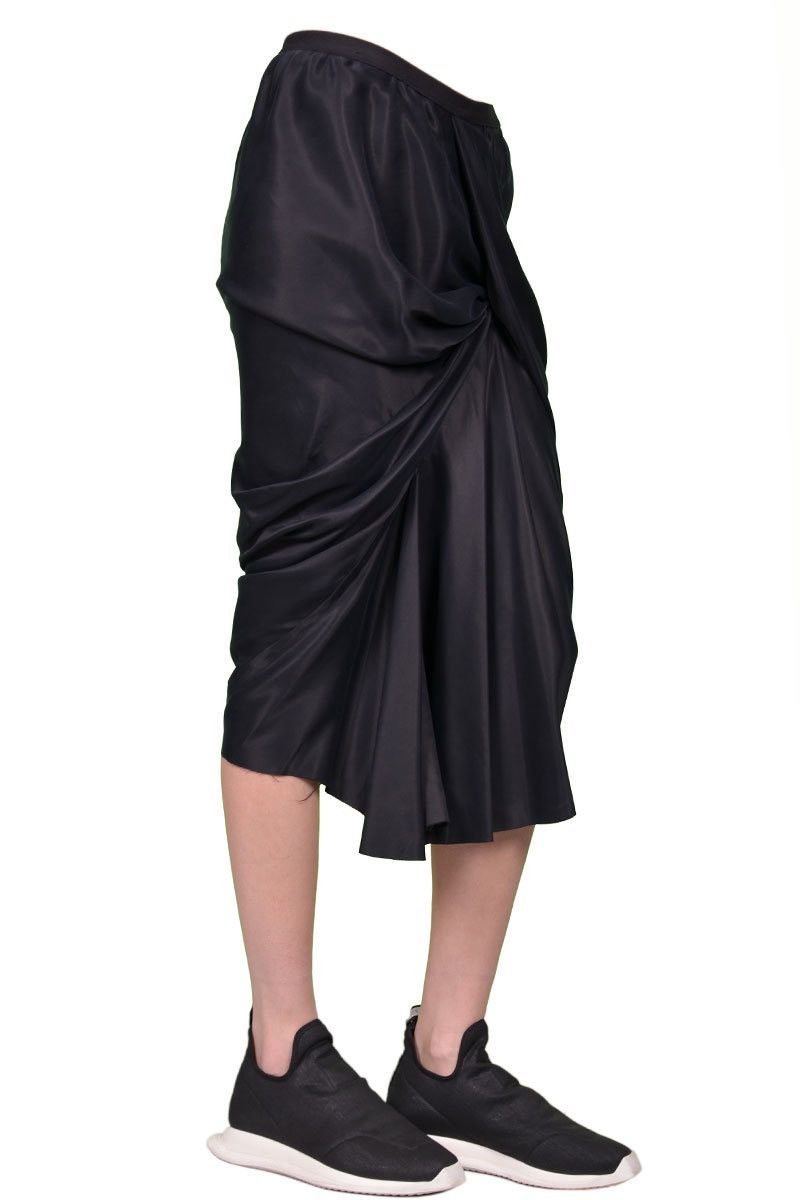 Rick Owens Last Size Rick Owens Draped Cupro-Satin Wrap Skirt Size 30" / US 8 / IT 44 - 2 Thumbnail