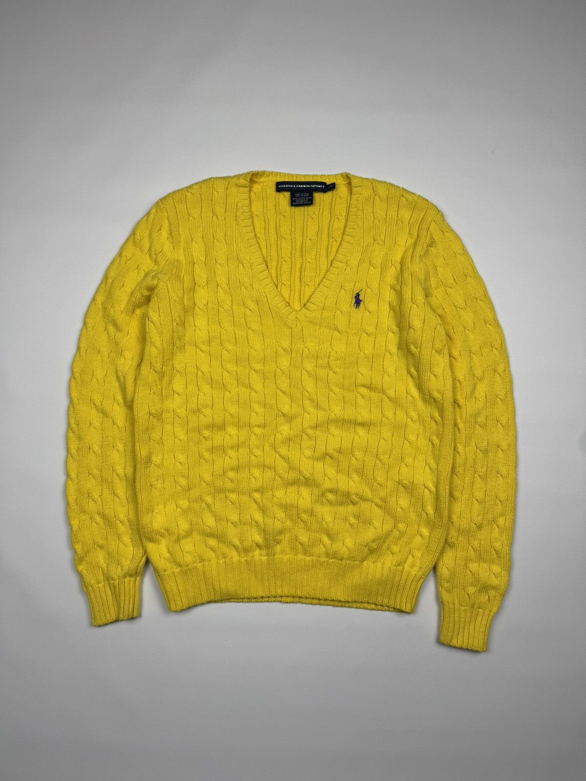 Polo Ralph Lauren Vintage Polo Ralph Lauren Woman Chanky Knit V-neck Sweater Size L / US 10 / IT 46 - 1 Thumbnail