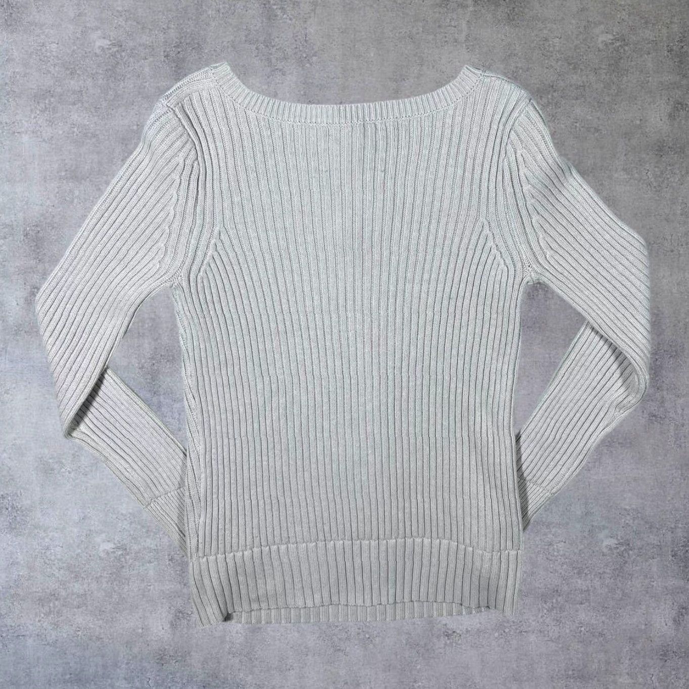DKNY DKNY Jeans Cream Deep V-Neck Knit Jumper Women's Small Pullover Knitwear Casual Sweatshirt DKNY Jeans Regular Women's Small Cream V-Neck Jumper Size S / US 4 / IT 40 - 2 Thumbnail