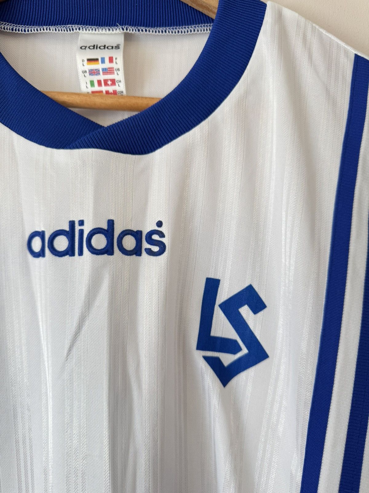 Adidas Vintage Lausanne Sport 1997-1998 Match Worn Soccer Jersey Size US L / EU 52-54 / 3 - 10 Thumbnail