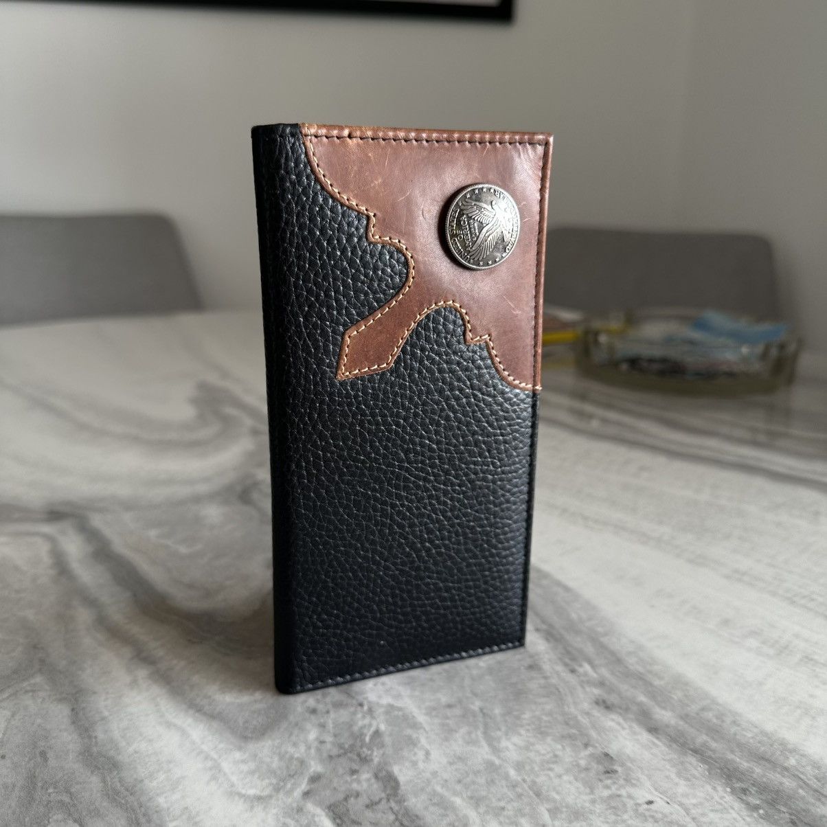 Other American Bison Black Brown Rodeo Bifold Leather Wallet Size ONE SIZE - 1 Thumbnail