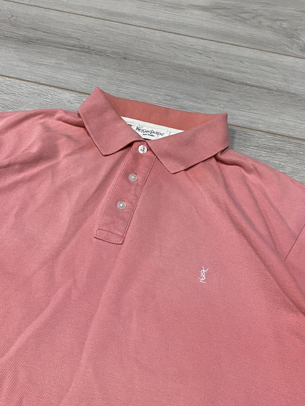 Yves Saint Laurent Yves Saint Laurent faded vintage YSL logo polo Size US L / EU 52-54 / 3 - 2 Thumbnail