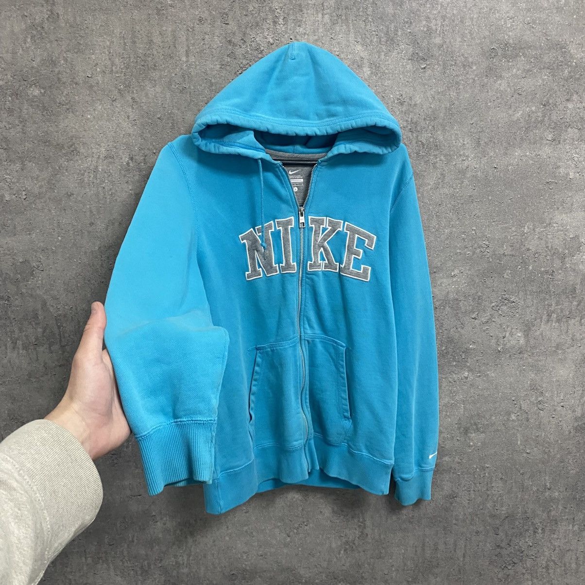 Nike Vintage Nike Zip Hoodie Big Logo Center Swoosh Y2K 90s Size US L / EU 52-54 / 3 - 2 Thumbnail