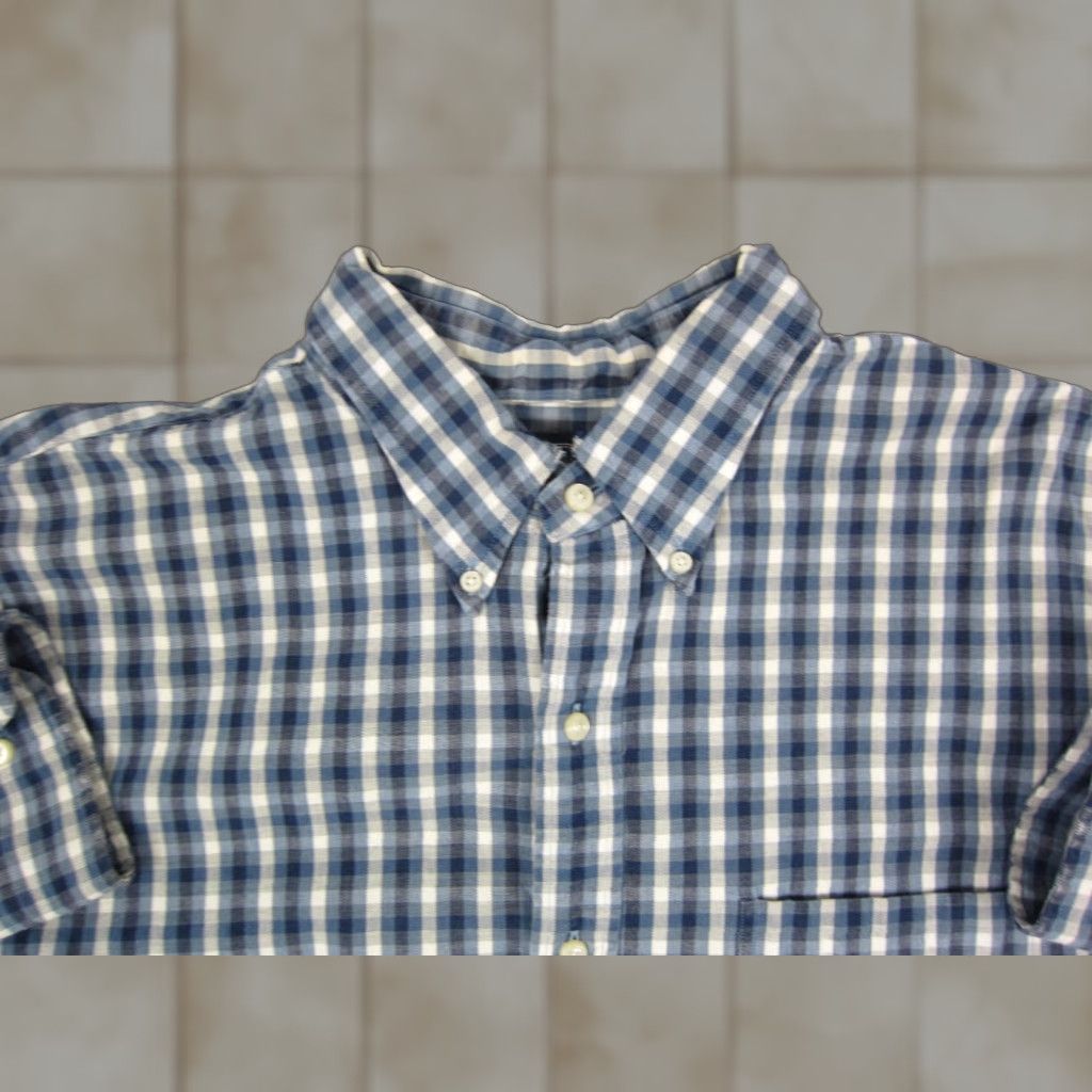 Lands' End VINTAGE Lands' End Shirt Men XL Blue Check Button-Up 90s City Classic 90s Mens Long Sleeve Button-Down Collared Size US XL / EU 56 / 4 - 1 Thumbnail