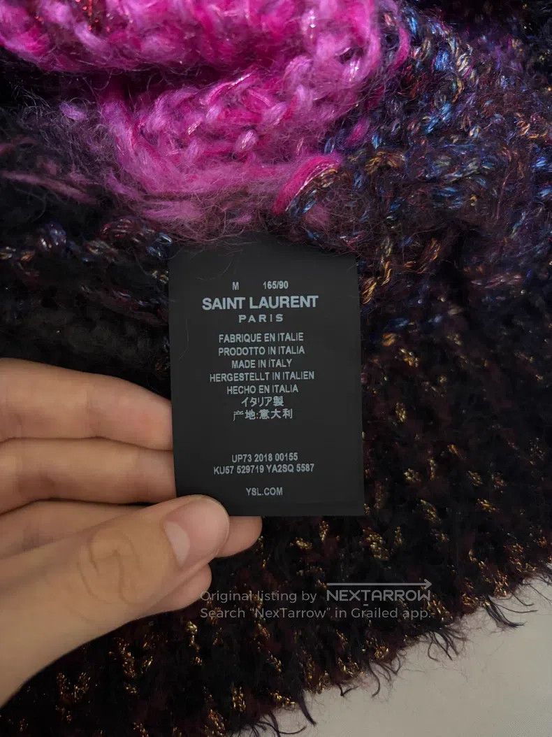 Saint Laurent Paris Saint Laurent Paris Pink Silver Thread Sweater Long Sweate Size US M / EU 48-50 / 2 - 4 Thumbnail