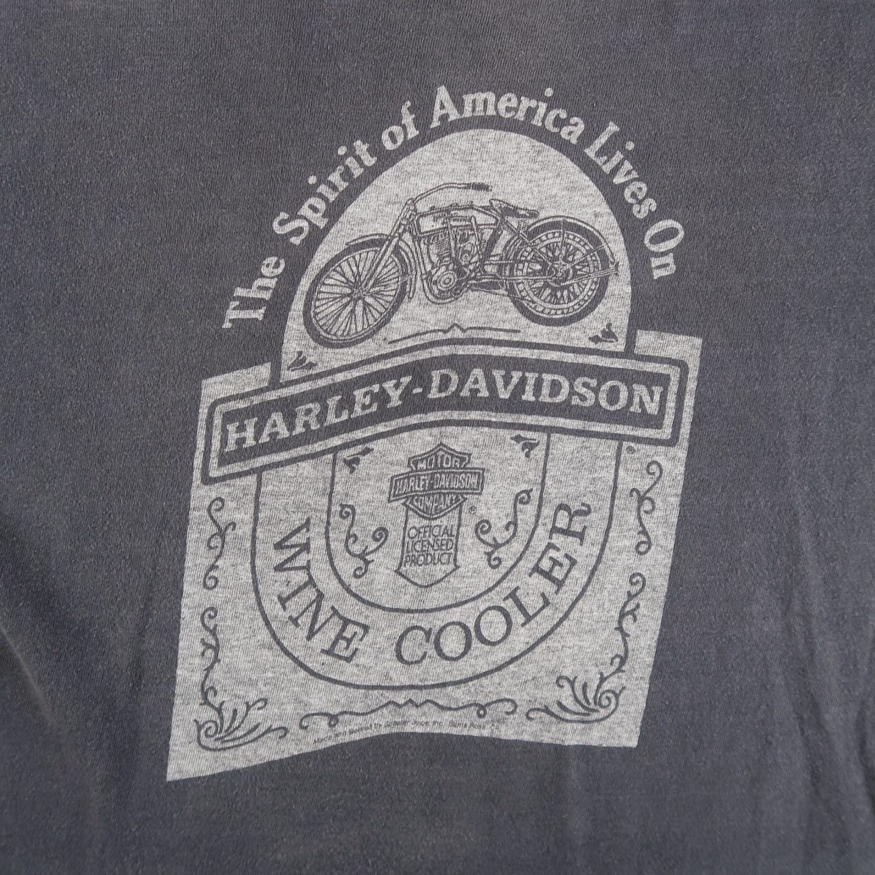 Harley Davidson VINTAGE Harley-Davidson T-Shirt Mens 1980s Black Logo Graphic Print 80s Biker Daytona Wine Cooler? Size US L / EU 52-54 / 3 - 3 Thumbnail