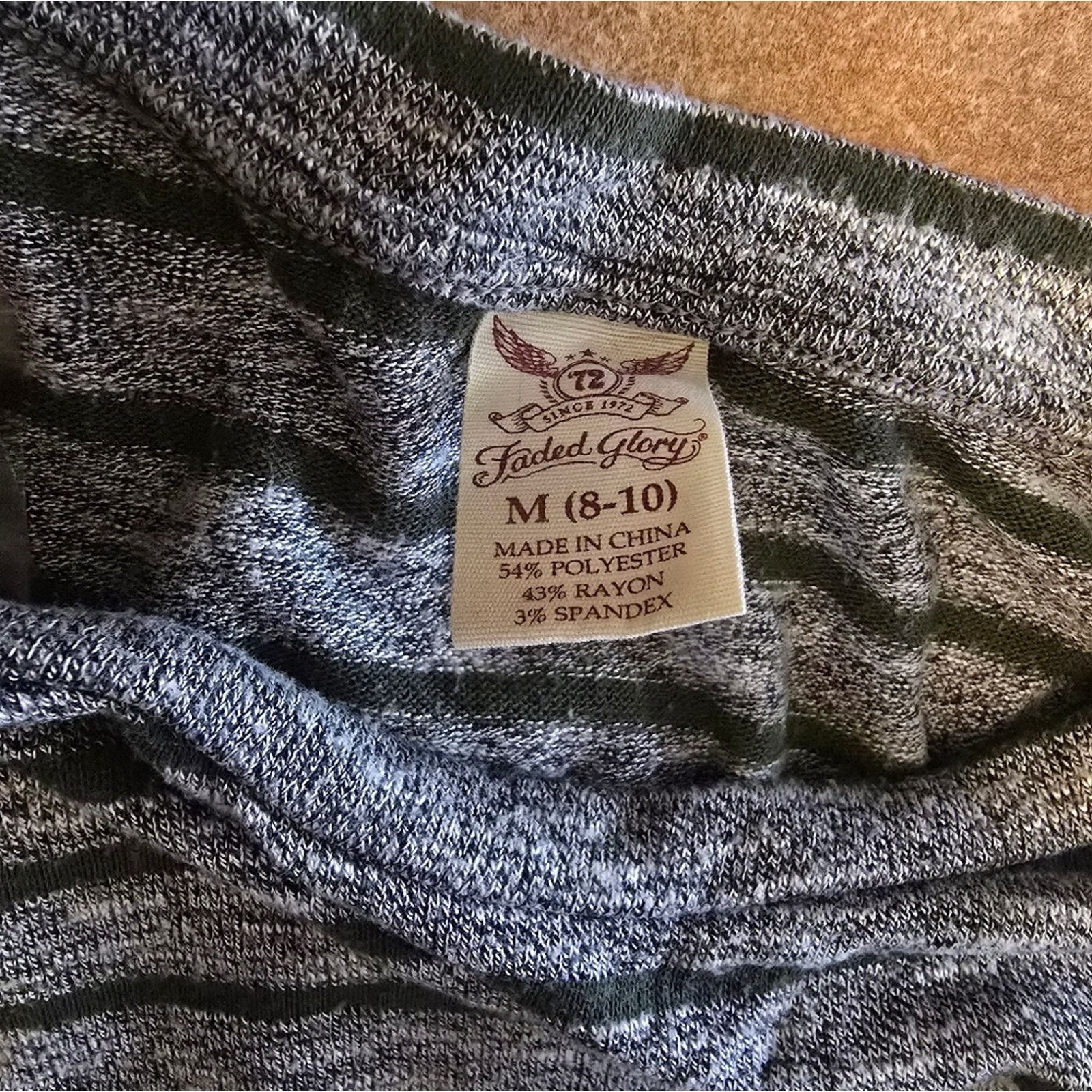Faded Glory Grey Green Striped | FADED GLORY | Sweater Long Sleeve Size M / US 6-8 / IT 42-44 - 3 Thumbnail