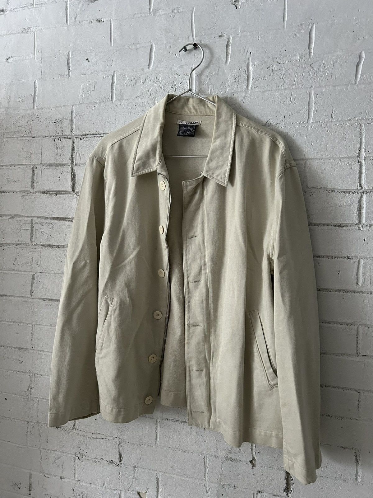 image of Our Legacy Translucent Satin White Jacket, Men's (Size Medium)