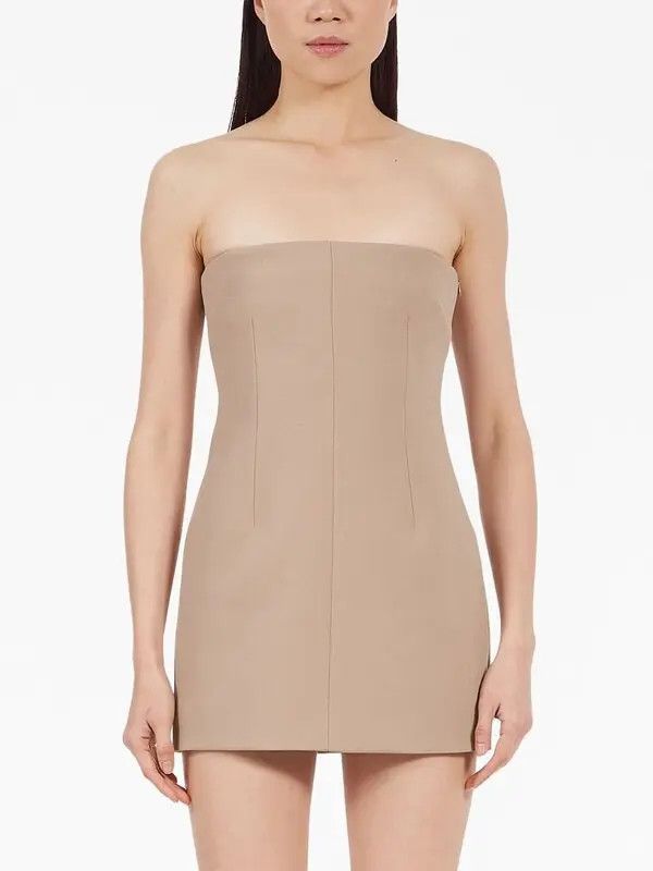 Salvatore Ferragamo o1y0326 Mini Dress in Sand Size M / US 6-8 / IT 42-44 - 3 Thumbnail