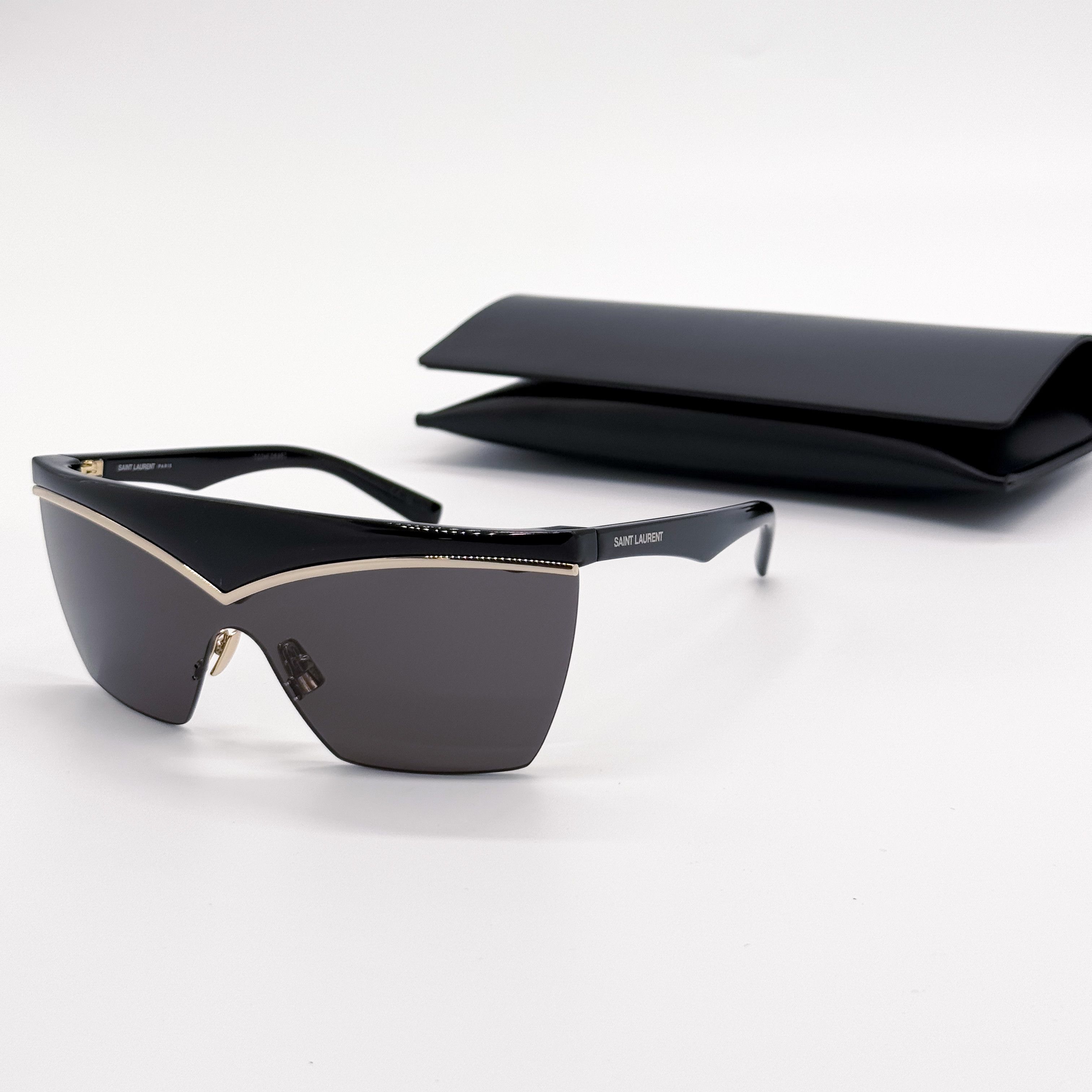 Saint Laurent Paris NEW SAINT LAURENT SL614 MASK 001 BLACK WOMEN SUNGLASSES Size ONE SIZE - 1 Thumbnail