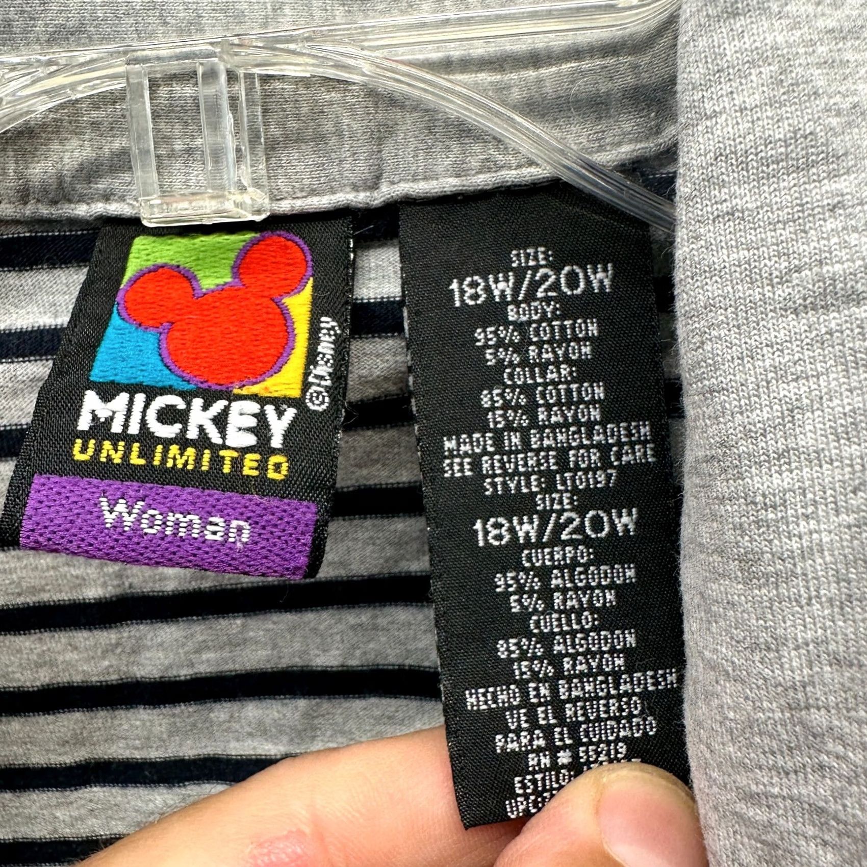 Mickey Unlimited VINTAGE Mickey Mouse Polo Shirt Womens Plus Size 18W Gray 90s Ladies Size XXL / US 16-18 / IT 52-54 - 6 Thumbnail