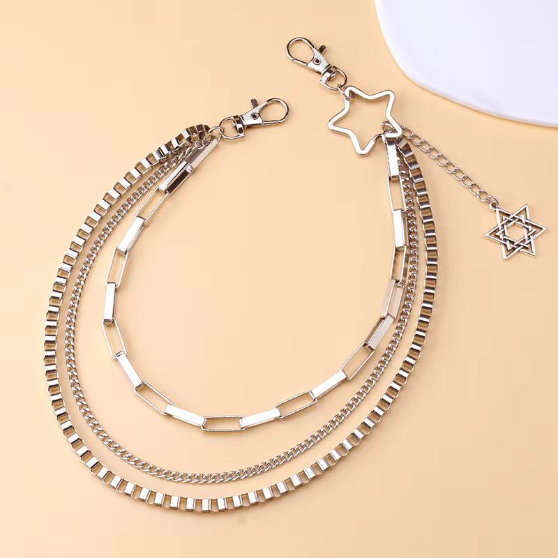 Jewelry Moon Star Skull Charm Belt Waist Chain Multi Layer Size ONE SIZE - 3 Thumbnail