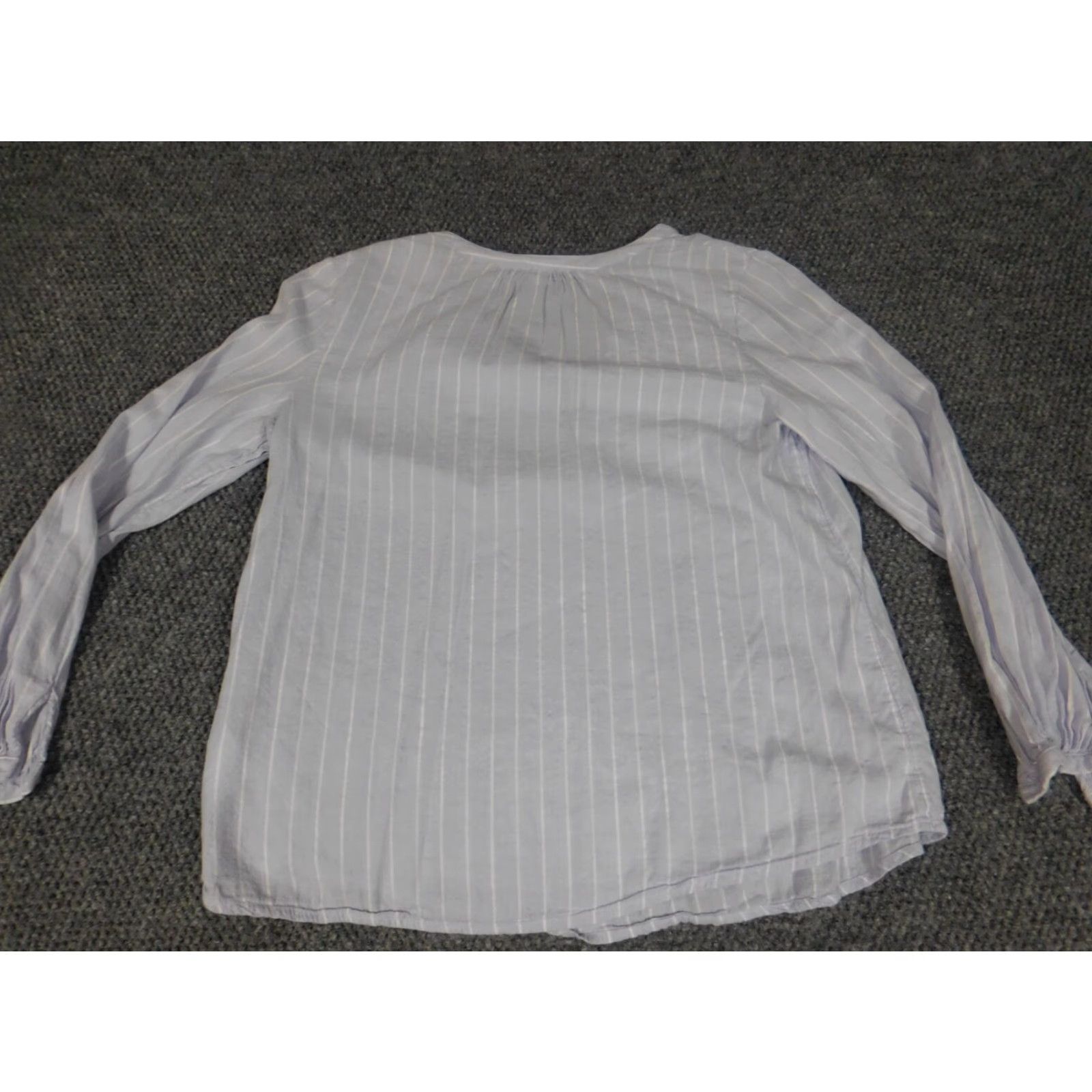 Old Navy Old Navy Womens Blouse S Purple Striped Pullover Collared Shirt (Casual) Cotton Viscoe Sheer Button" Size S / US 4 / IT 40 - 7 Thumbnail