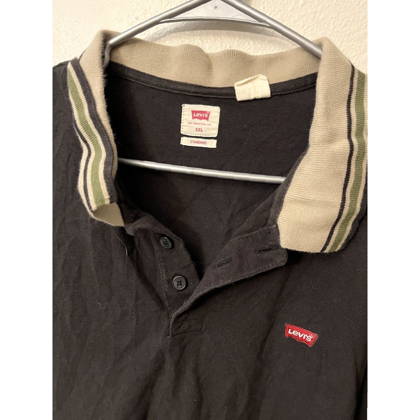 Vintage Levi’s Polo Shirt Men’s XXL Short Sleeve Black Solid Cotton Polo Shirt Size US XXL / EU 58 / 5 - 2 Thumbnail