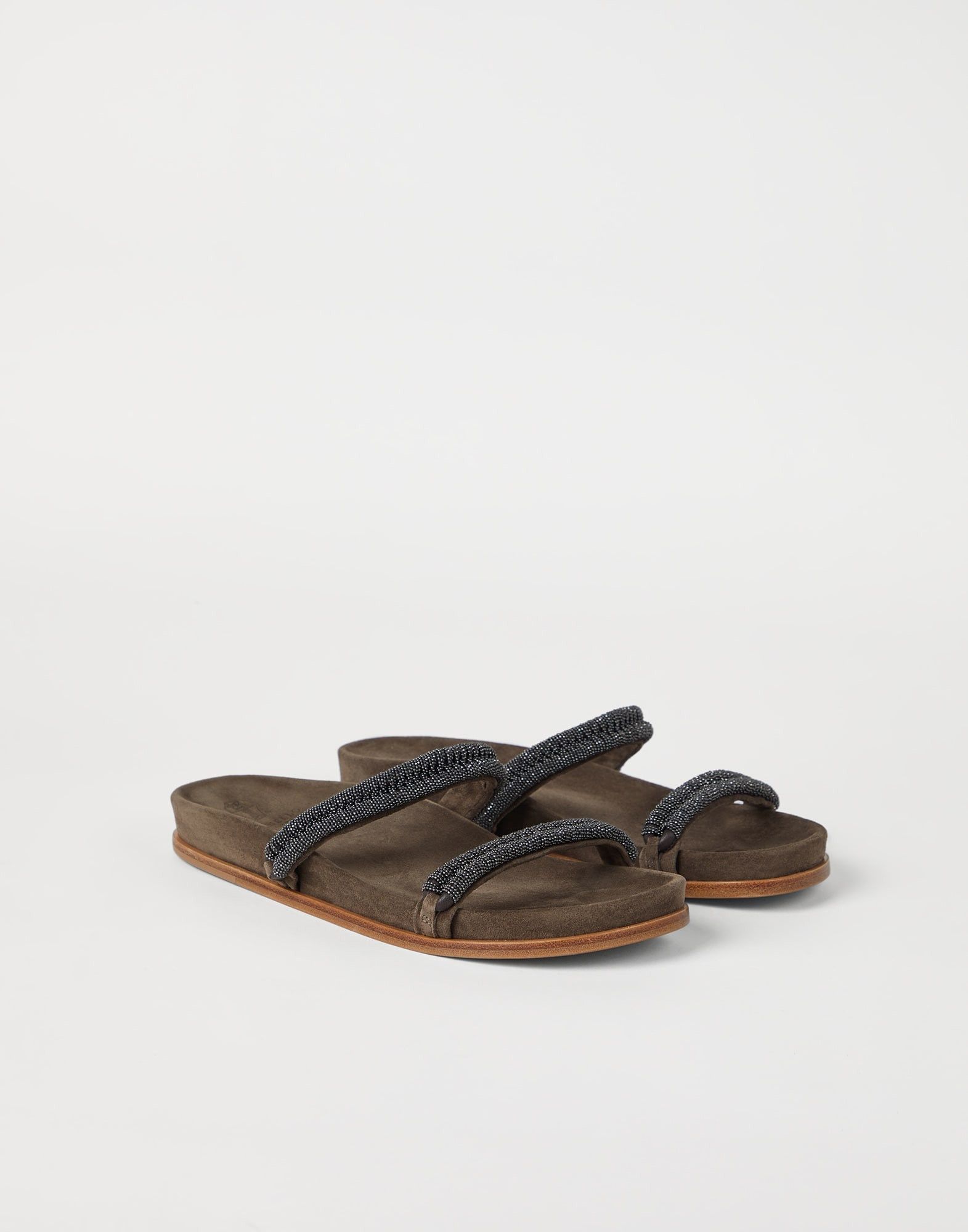 Brunello Cucinelli o1la1rc1a0425 Slippers in Brown Size US 5 / IT 35 - 1 Thumbnail