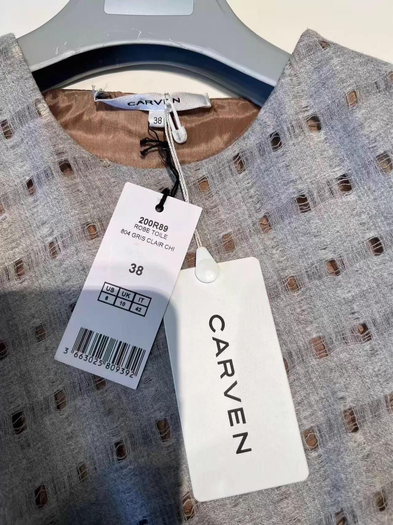Carven CARVEN Sleeveless Wool-Linen Blend Light Gray Openwork 38 Size XS / US 0-2 / IT 36-38 - 7 Thumbnail