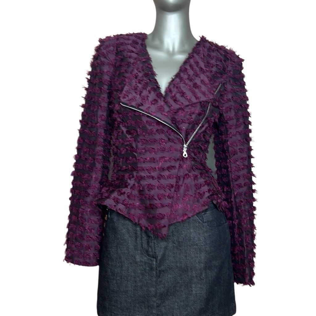Bensoni Textured Moto Peplum Jacket (306)