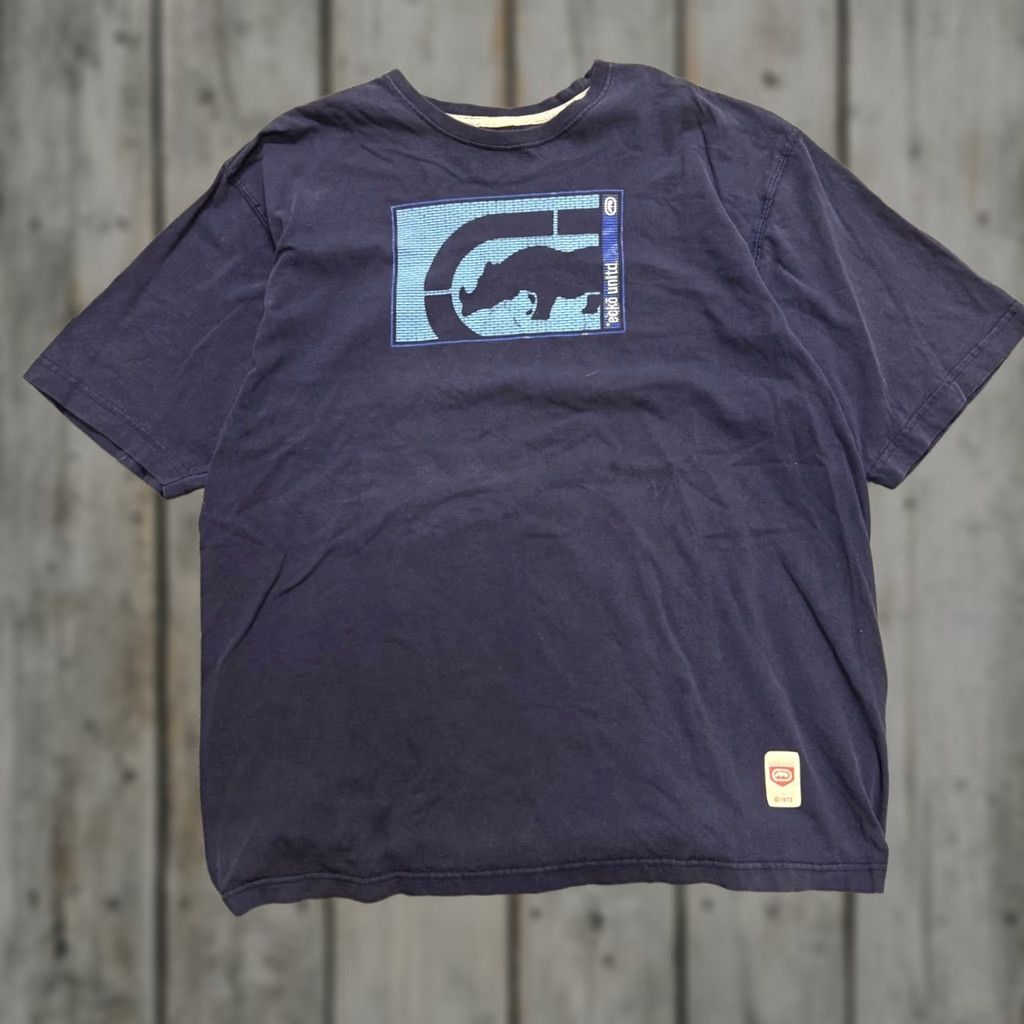 Vintage Y2K Echo UNLTD T-shirt Navy Blue XL Grunge Skater Rhino Mens Size US XL / EU 56 / 4 - 1 Thumbnail