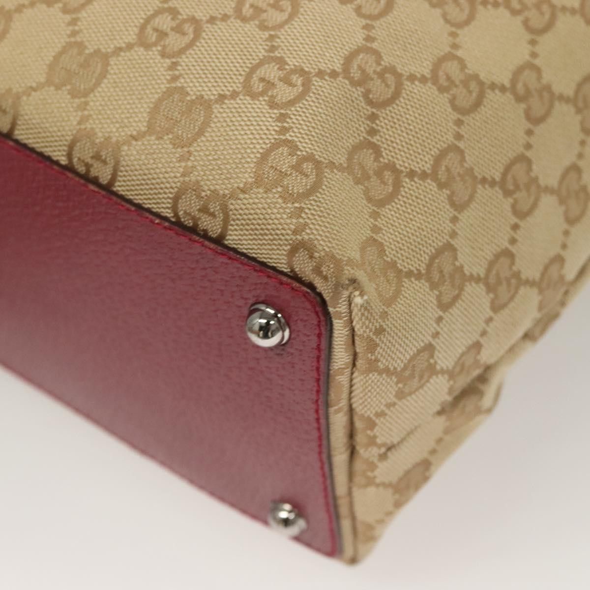 Gucci GUCCI GG Canvas Tote Bag Beige Silver Size ONE SIZE - 13 Thumbnail