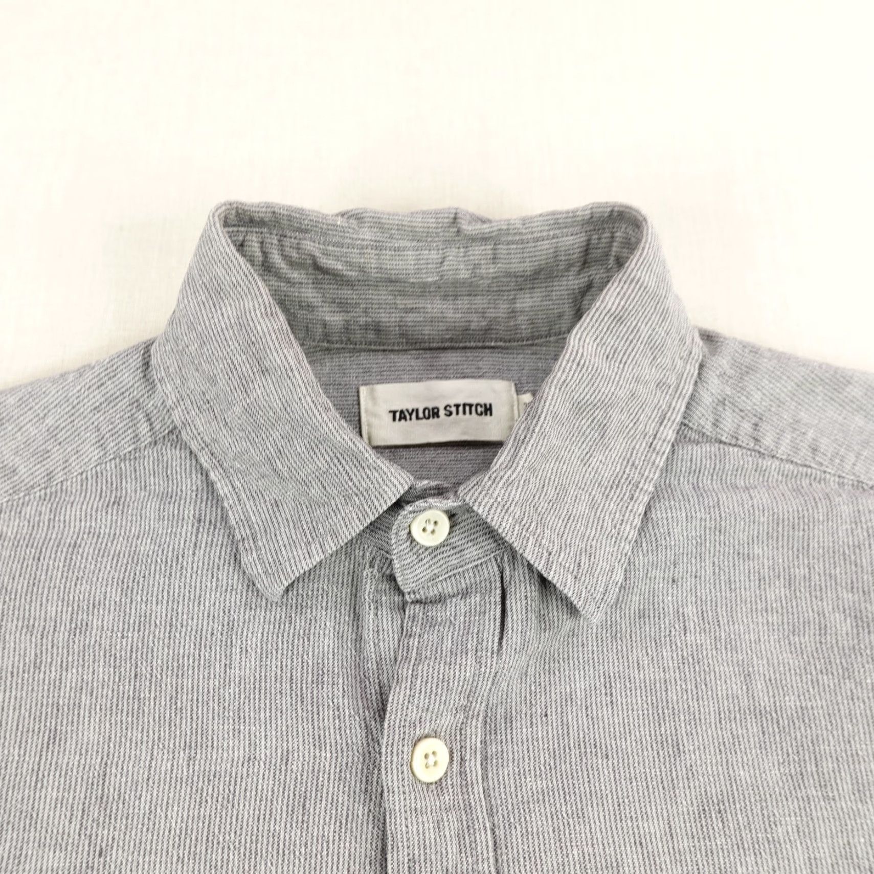 Taylor Stitch Taylor Stitch Shirt Men Small Size 38 Gray Linen Striped Button-Up Long Sleeve Casual Size US S / EU 44-46 / 1 - 2 Thumbnail