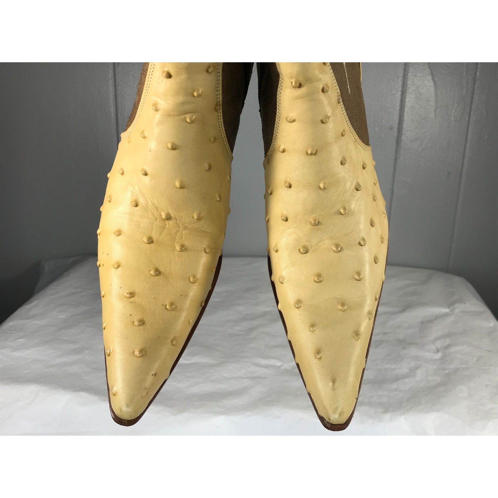 Other VTG El Canelo Floral Embroidered Ostrich Womens High Heel We Size US 6.5 / IT 36.5 - 6 Thumbnail